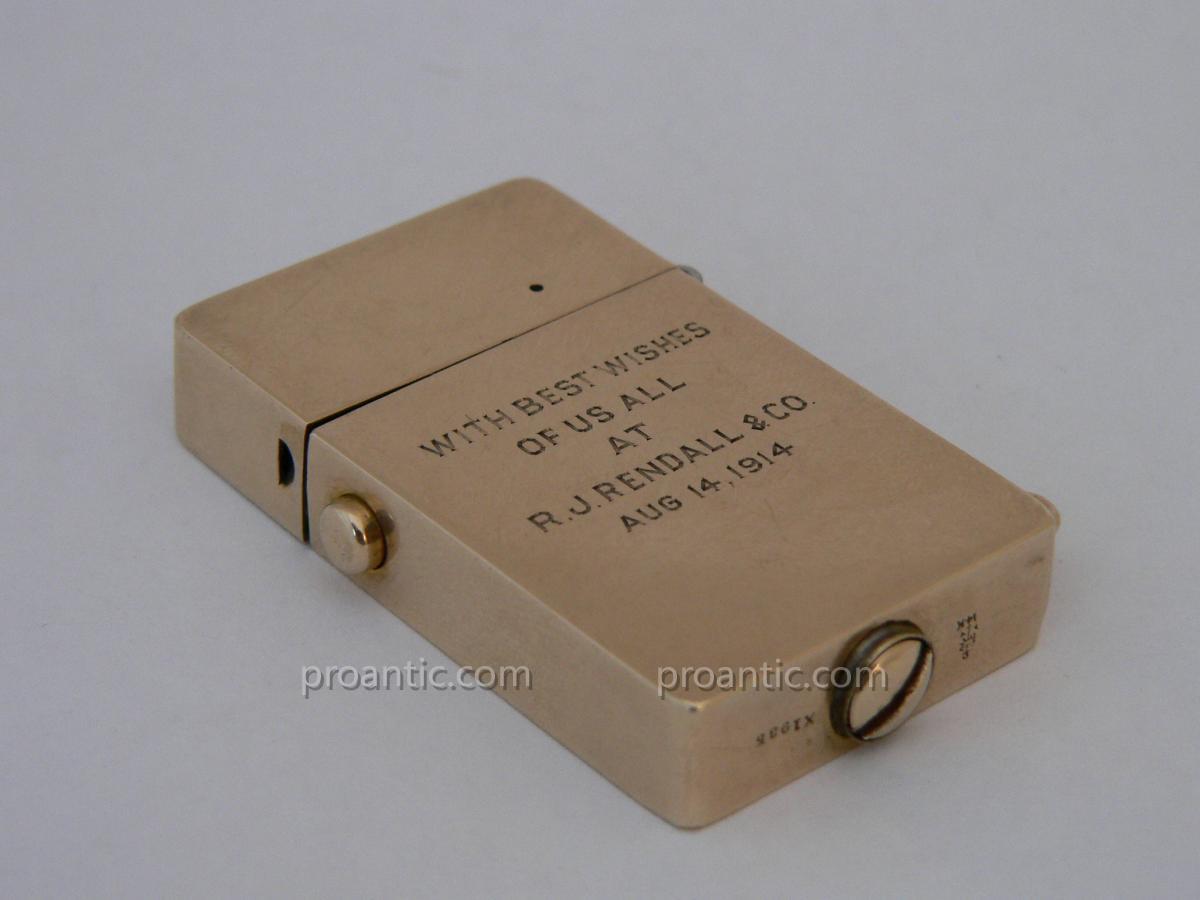 Petrol Lighter Automatic Richard Kohn Gold 14k Gorham-photo-2