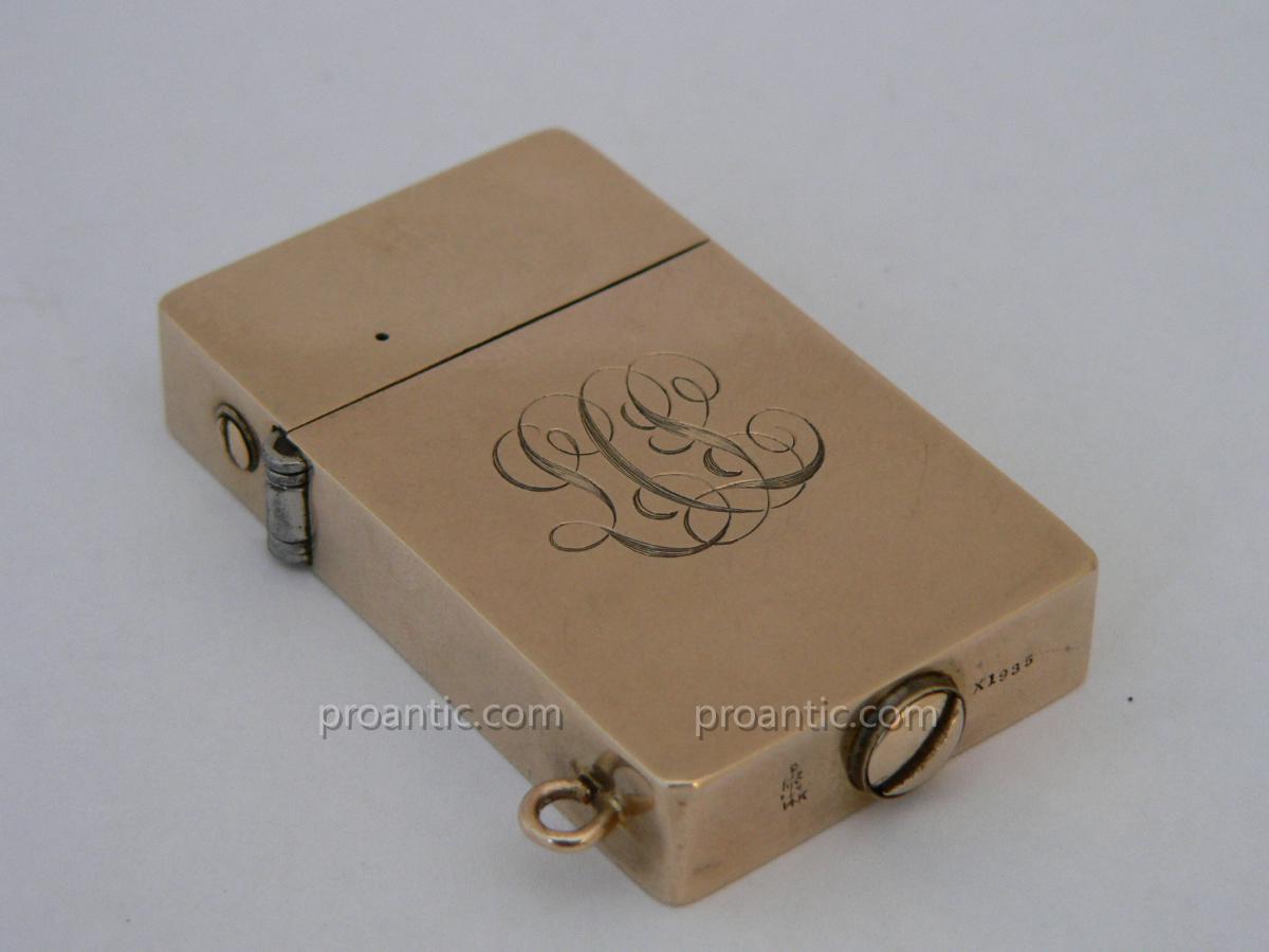 Petrol Lighter Automatic Richard Kohn Gold 14k Gorham-photo-3