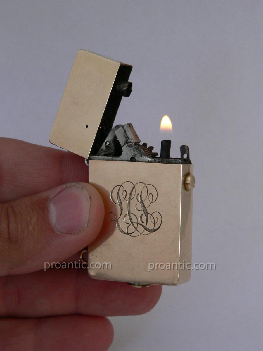 Petrol Lighter Automatic Richard Kohn Gold 14k Gorham-photo-4