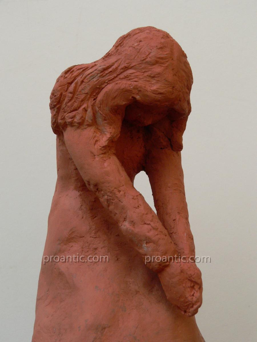 Sculpture Terracotta Girl Around 1900 Student Fine Art