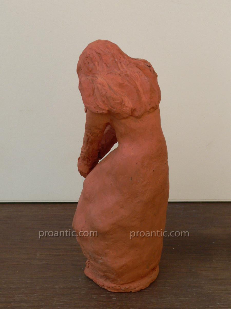 Sculpture Terracotta Girl Around 1900 Student Fine Art-photo-4