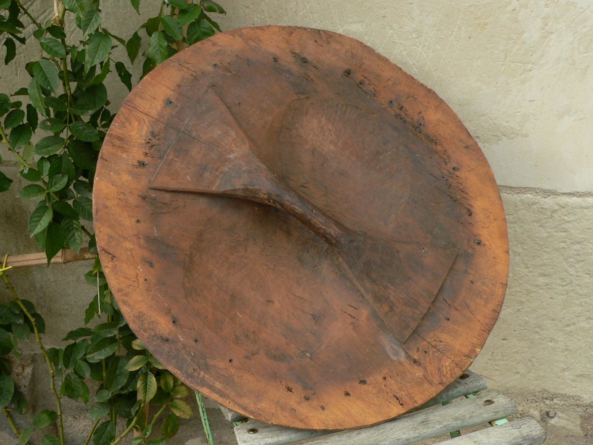 Bouclier Africain En Bois Monoxyle Madagascar XIXe Siècle-photo-2