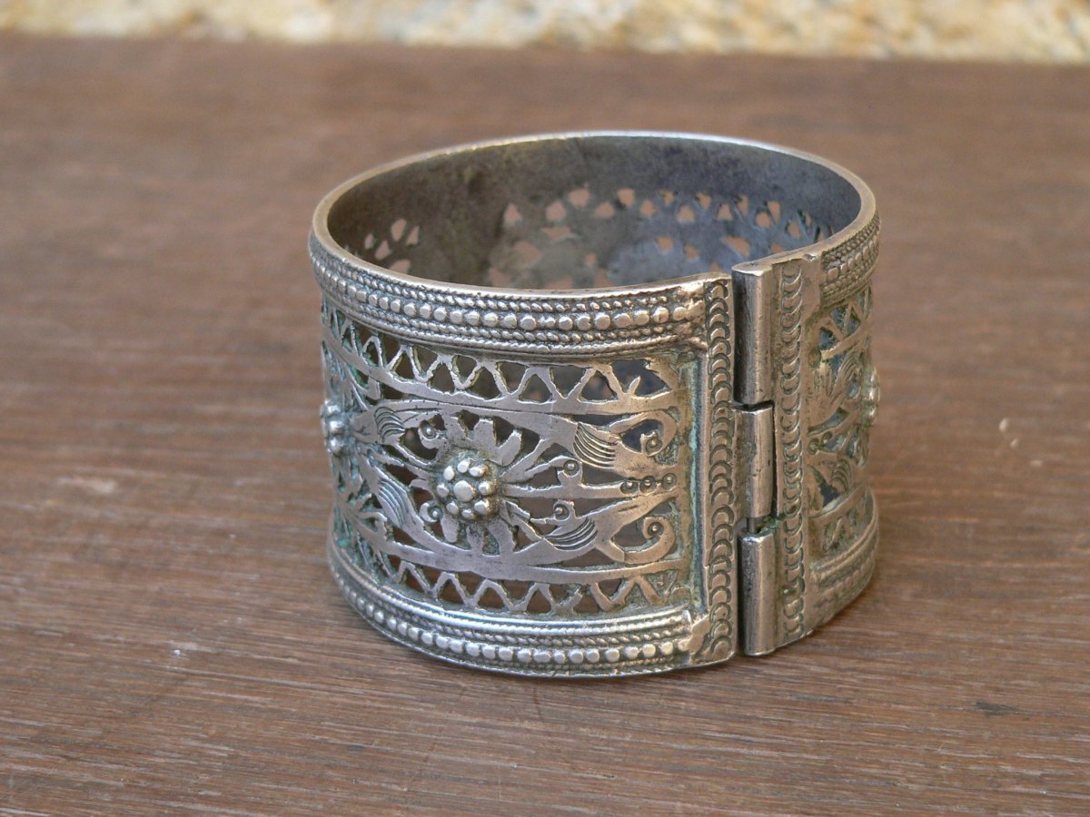 Bracelet Ethnic Sterling Silver Minerve North Africa / Maghreb Nineteenth 114gr-photo-3