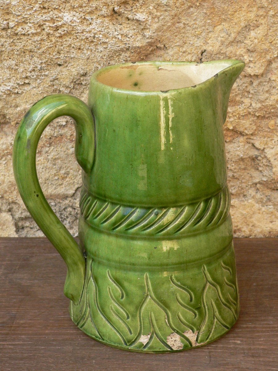 Pottery Pitcher Glazed Terracotta From Maine XVIII-photo-4