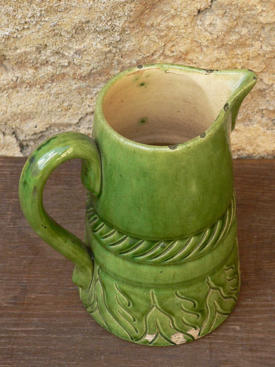 Pottery Pitcher Glazed Terracotta From Maine XVIII-photo-1