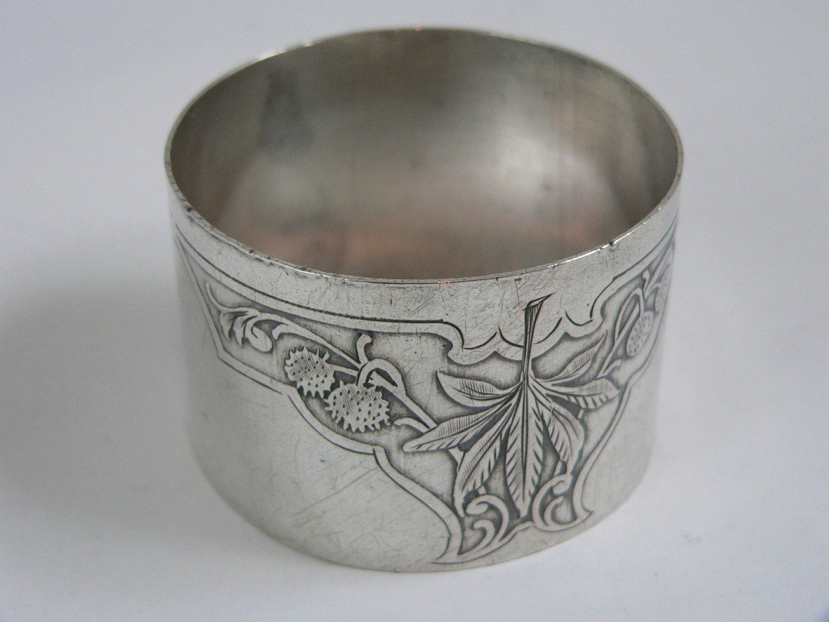 Rond Ou Anneau De Serviette En Argent Massif Art Nouveau Travail Francais