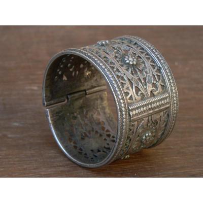 Bracelet Ethnic Sterling Silver Minerve North Africa / Maghreb Nineteenth 114gr