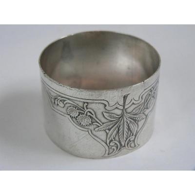 Rond Ou Anneau De Serviette En Argent Massif Art Nouveau Travail Francais