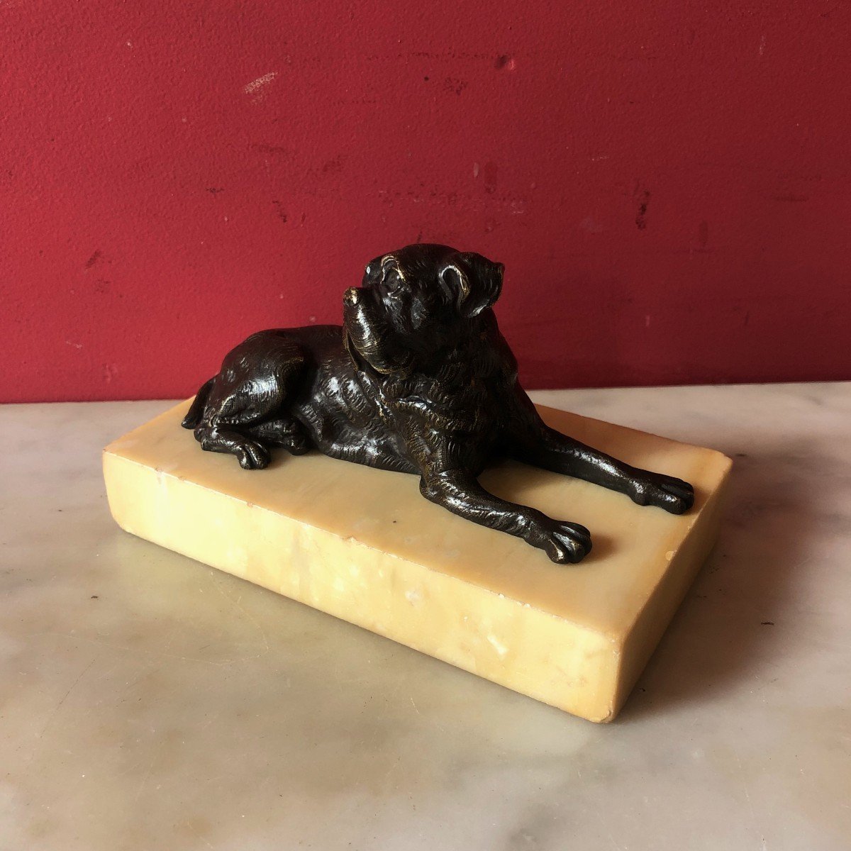 Mastiff En Bronze, XIXème Siècle-photo-2