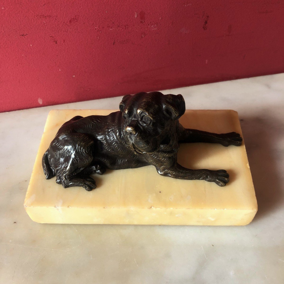 Mastiff En Bronze, XIXème Siècle-photo-3