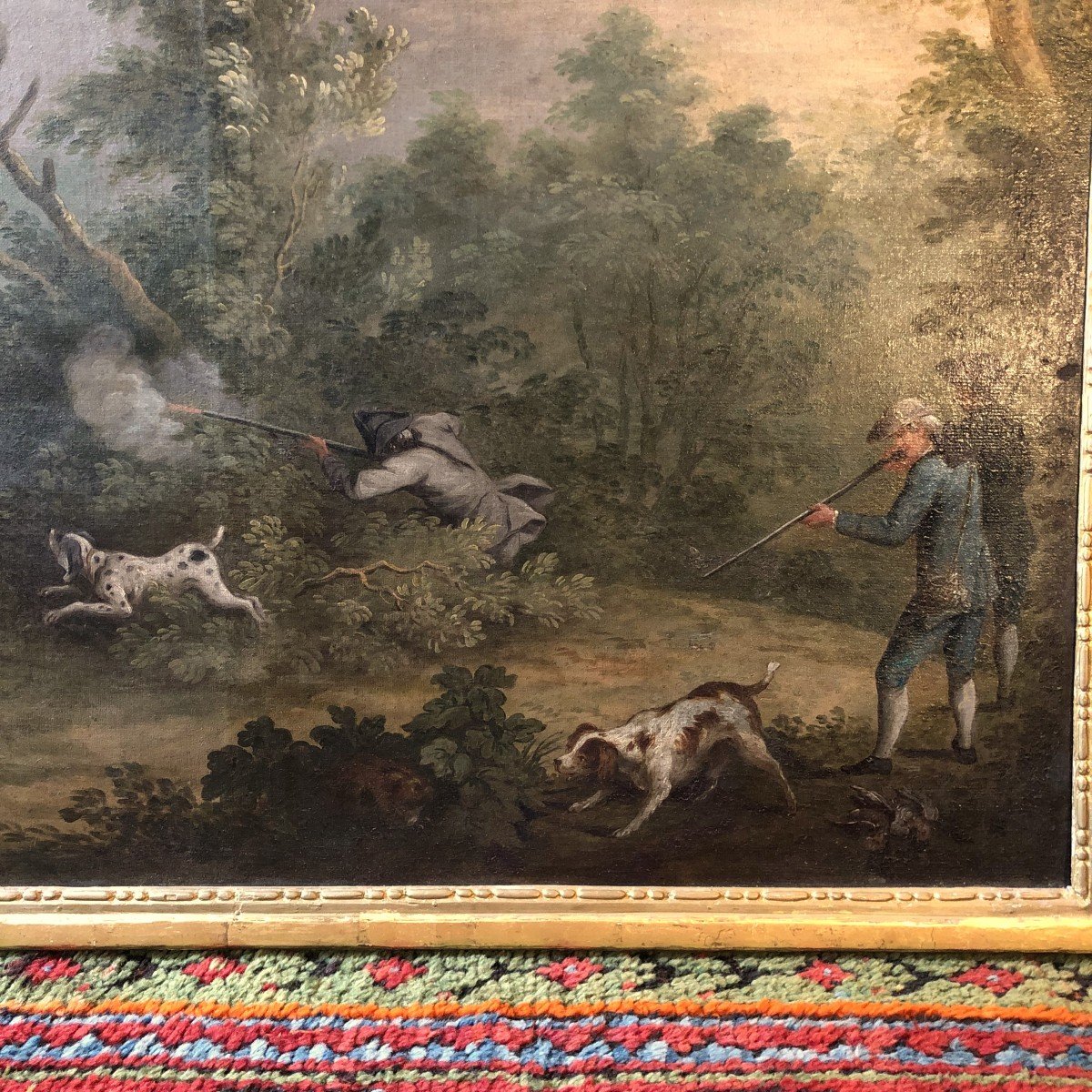 Large Hunting Scene, 18th Century-photo-2
