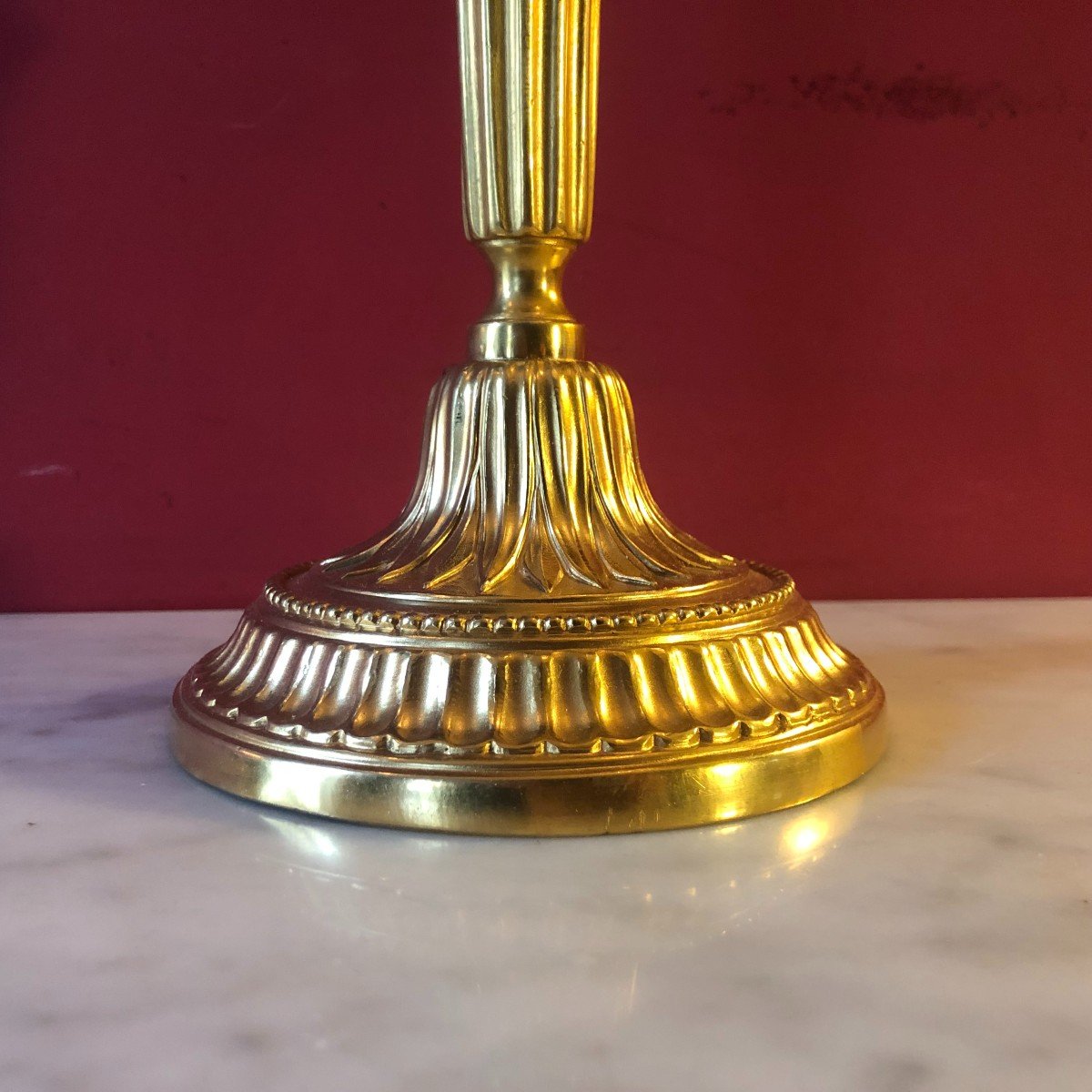 Pair Of Lotus Leaf Candlesticks, Louis XVI Period-photo-3