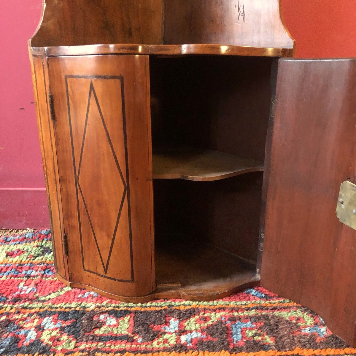 Rare Crossbow Hanging Corner Cabinet, Louis XV Period-photo-4
