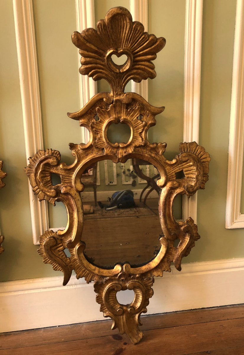 Pair Of Reflecting Mirrors, Italy, 18th Century-photo-3