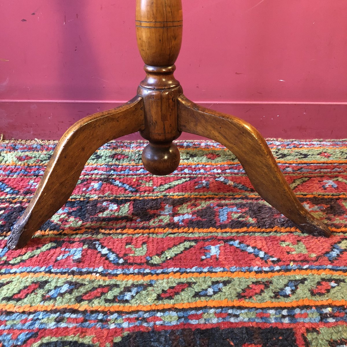 Inlaid Pedestal Table With Putti, Late 19th Century-photo-3