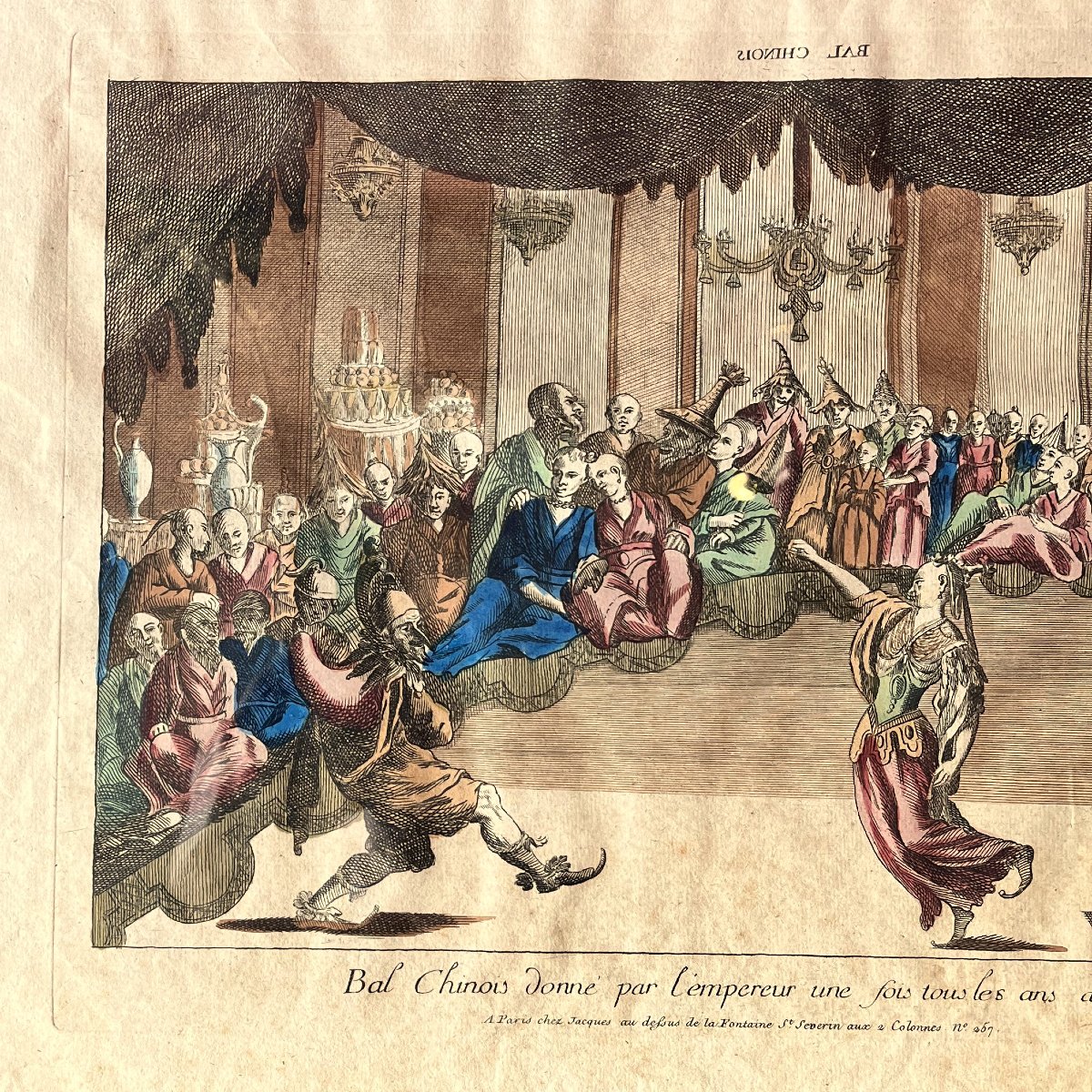 Rare Vue d'Optique, Le Bal Chinois, XVIIIème Siècle-photo-3