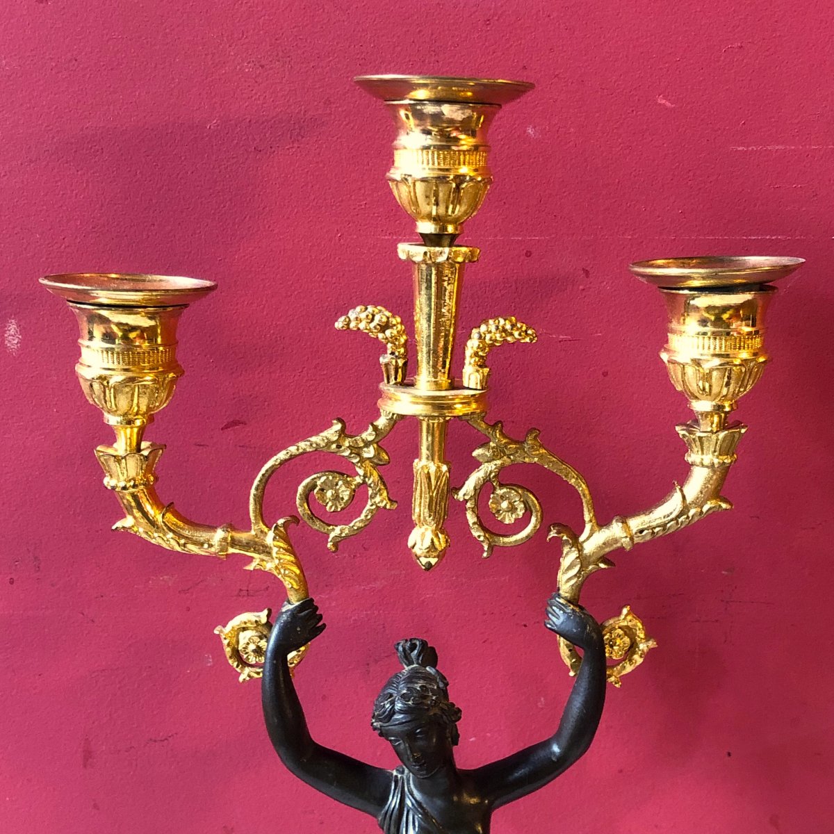 Candélabres Aux Danseuses Antiques, époque Empire-photo-4