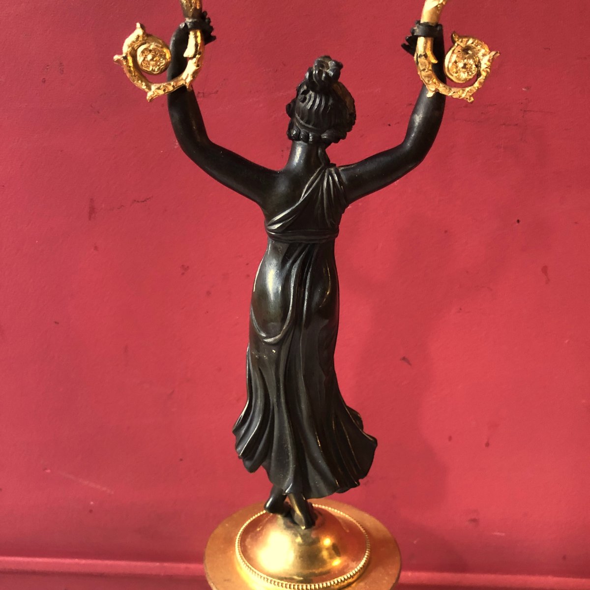 Candélabres Aux Danseuses Antiques, époque Empire-photo-8