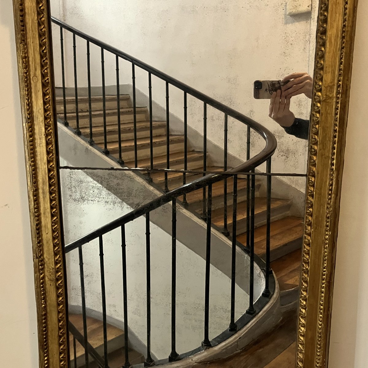 Important miroir d'entre-deux, époque Louis XVI-photo-3