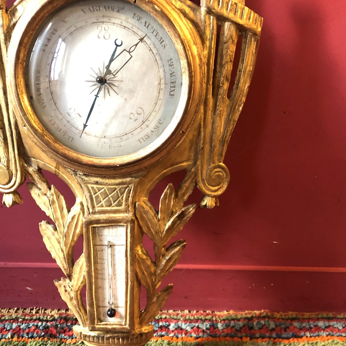 Barometer-thermometer Allegory Of Sciences, Louis XVI Period-photo-1