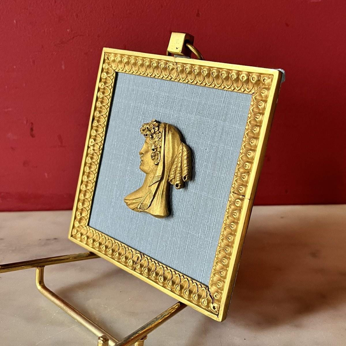 Profile Of A Woman, Gilded Bronze-photo-2