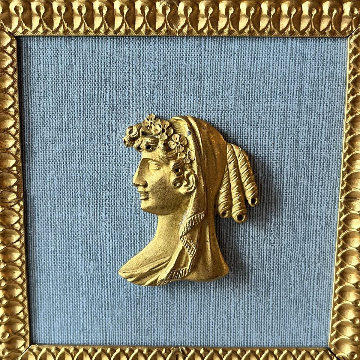 Profile Of A Woman, Gilded Bronze-photo-4