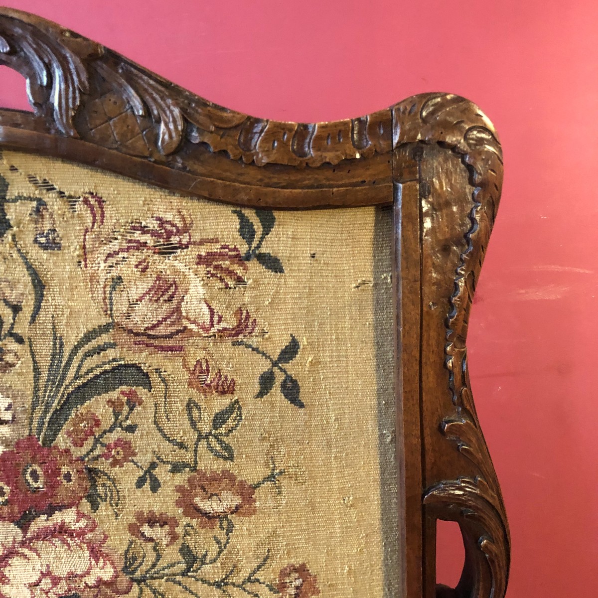 Ecran de Cheminée et sa Feuille d'Origine, époque Régence-photo-4