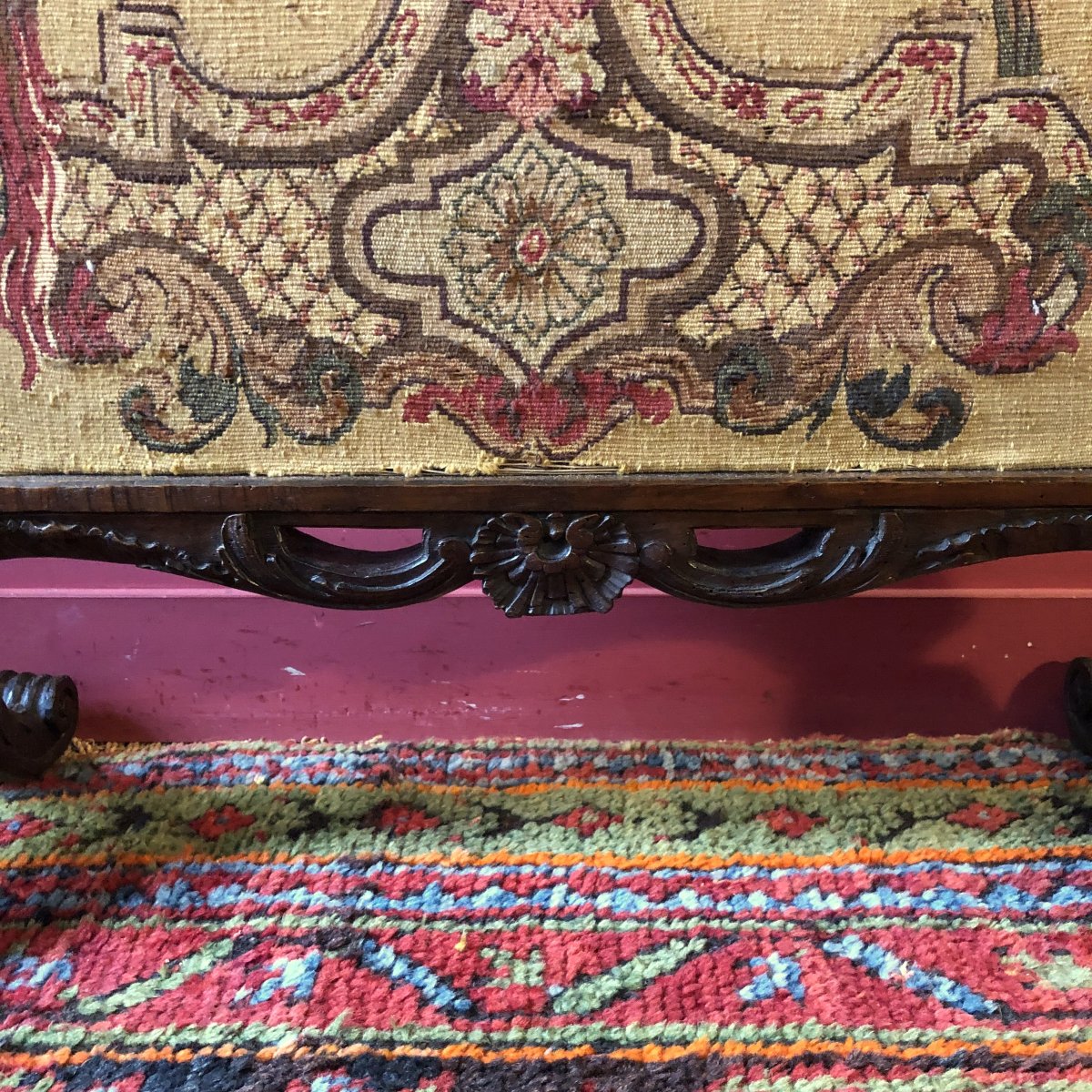 Ecran de Cheminée et sa Feuille d'Origine, époque Régence-photo-3