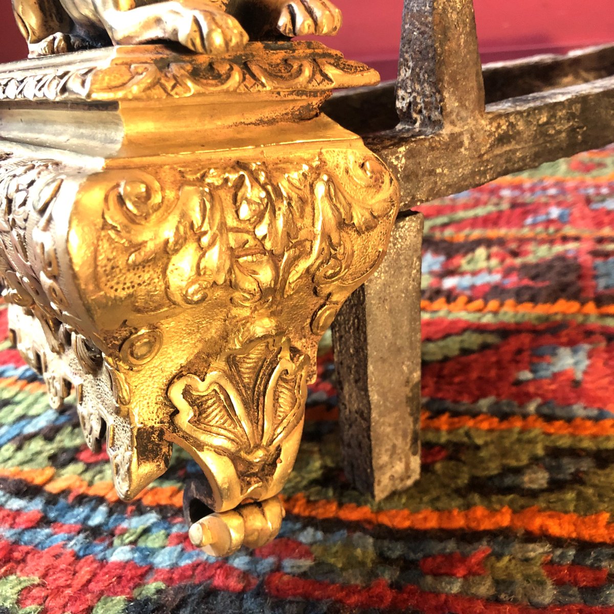 Pair Of Andirons With Sphinxes, Regency Period-photo-3