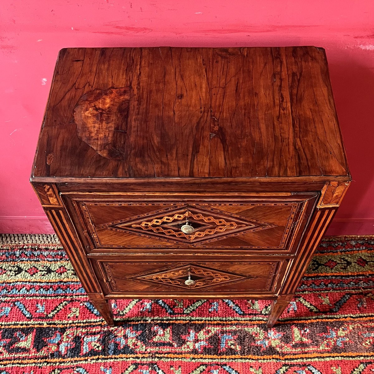 Small Italian Inlaid Chest Of Drawers, 18th Century-photo-2
