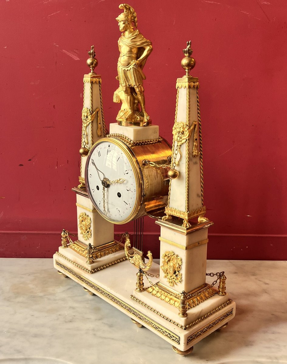 Monumental Mantel Clock With Obelisks, Louis XVI Period-photo-2