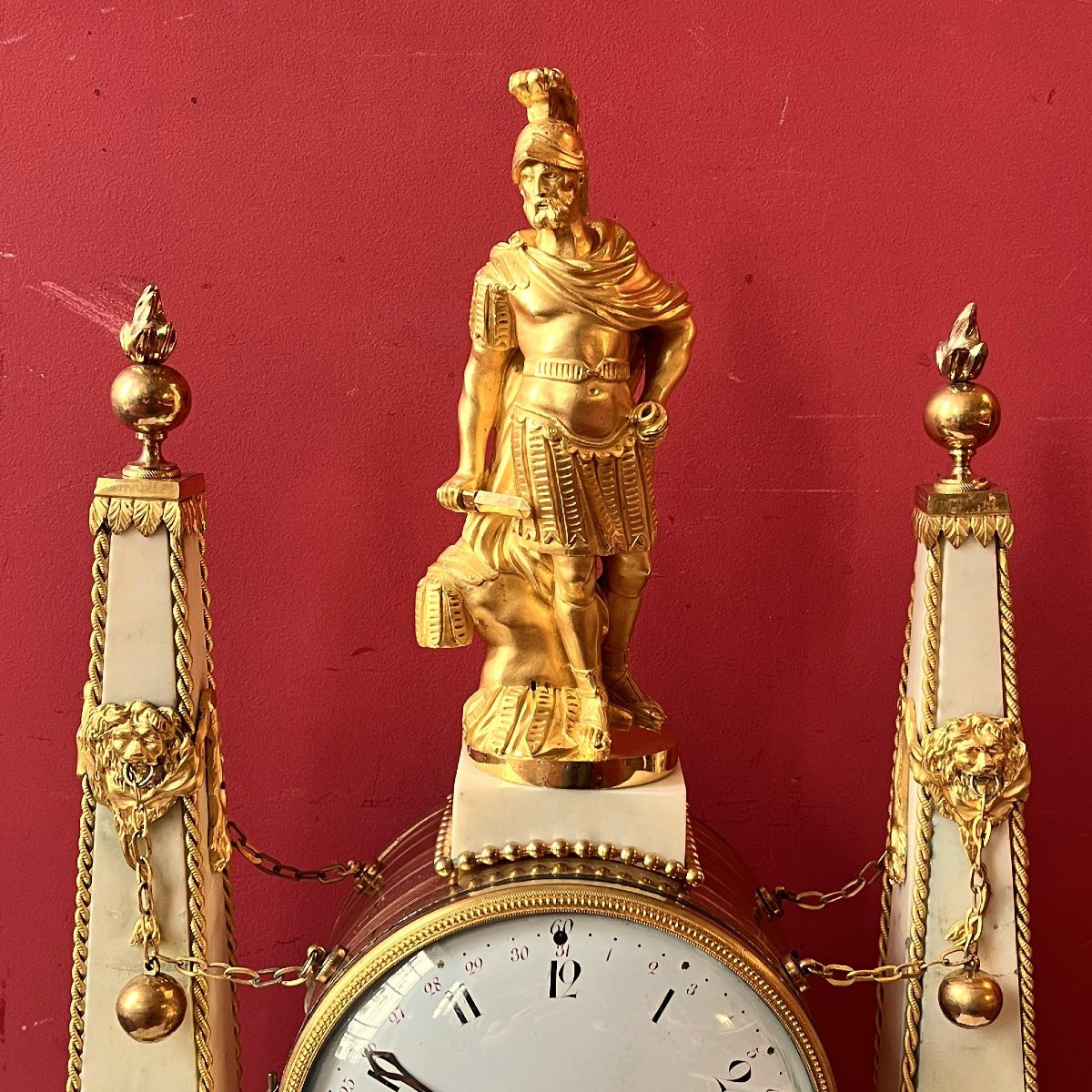Monumental Mantel Clock With Obelisks, Louis XVI Period-photo-4