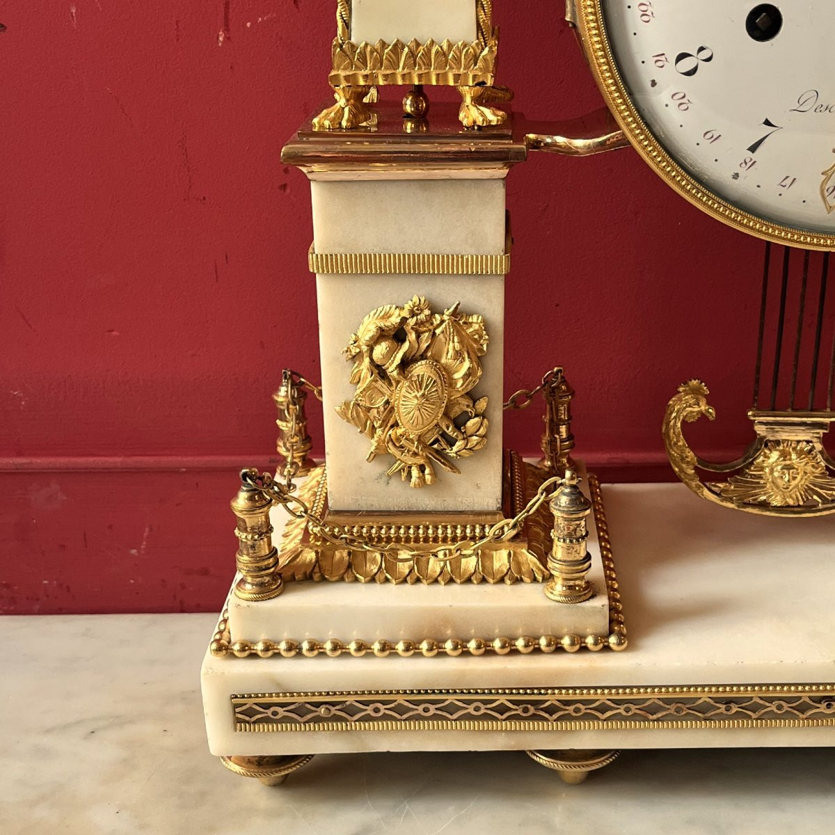 Monumental Mantel Clock With Obelisks, Louis XVI Period-photo-2