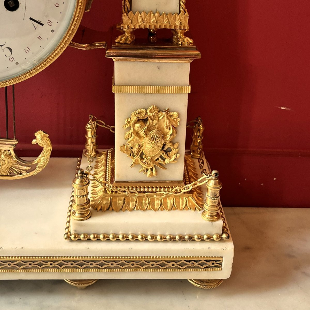 Monumental Mantel Clock With Obelisks, Louis XVI Period-photo-4