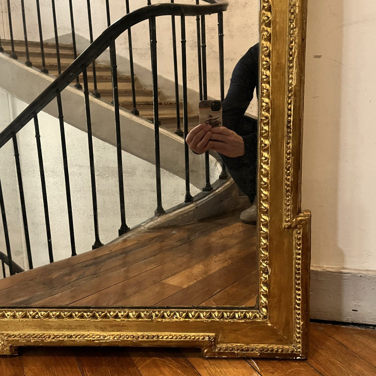 Important miroir d'entre-deux, époque Louis XVI-photo-5