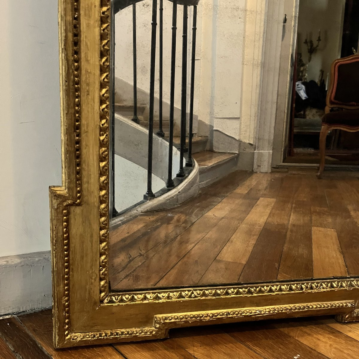 Important miroir d'entre-deux, époque Louis XVI-photo-6