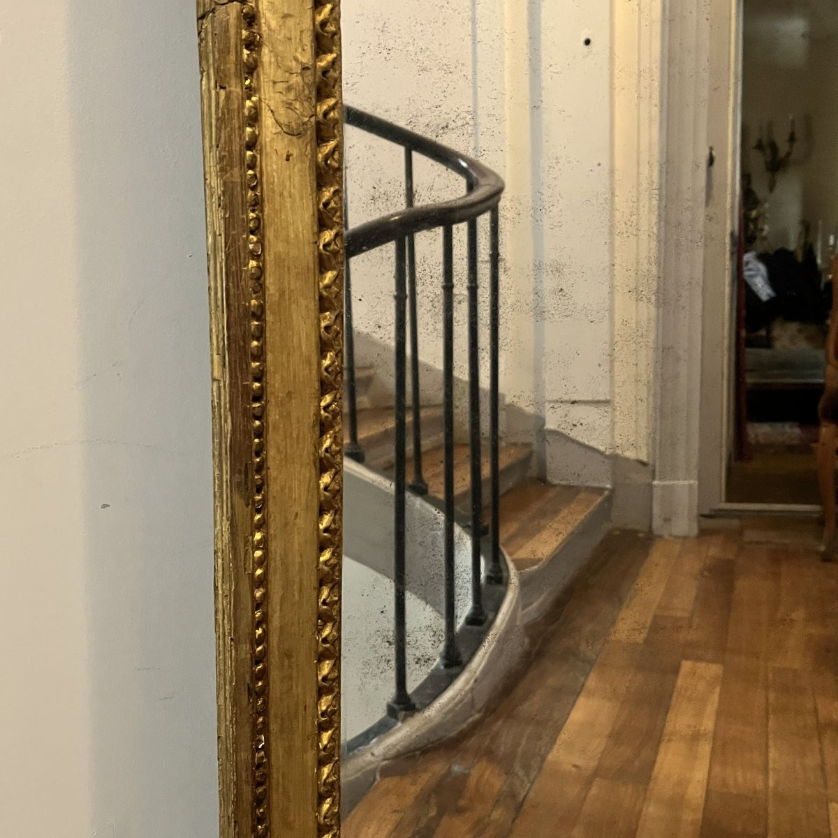 Important miroir d'entre-deux, époque Louis XVI-photo-7