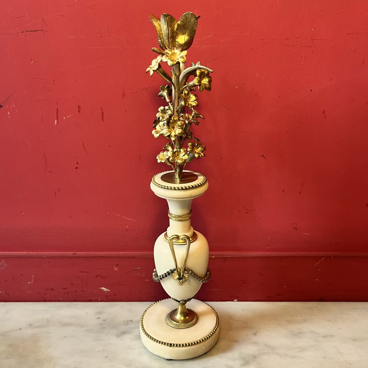 Paire de bougeoirs aux jacinthes, vers 1820-photo-2