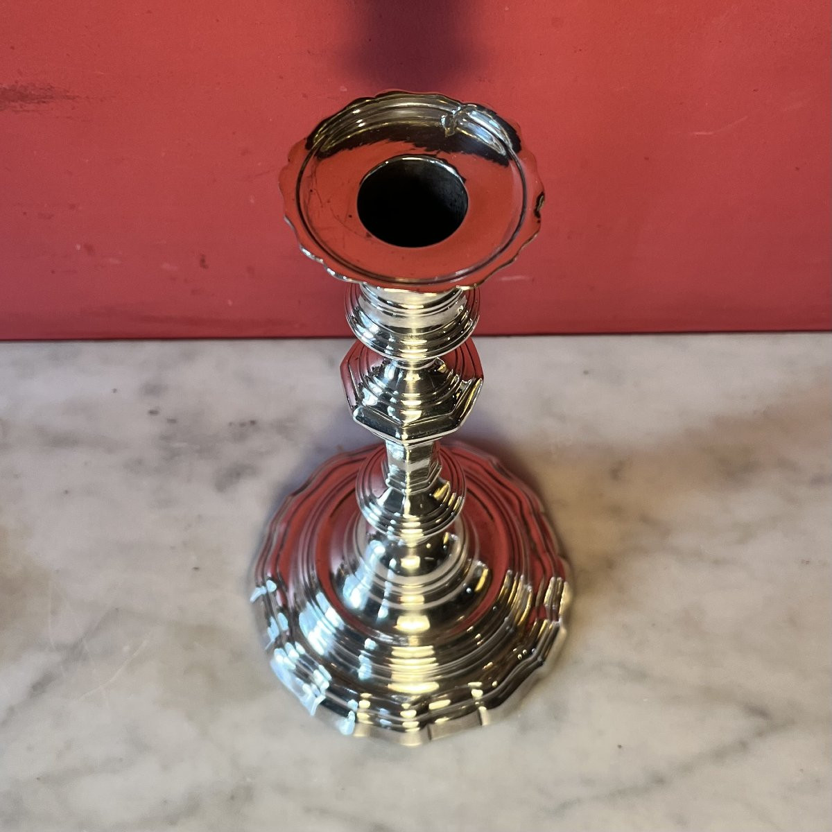 Paire de bougeoirs, époque Louis XV-photo-3