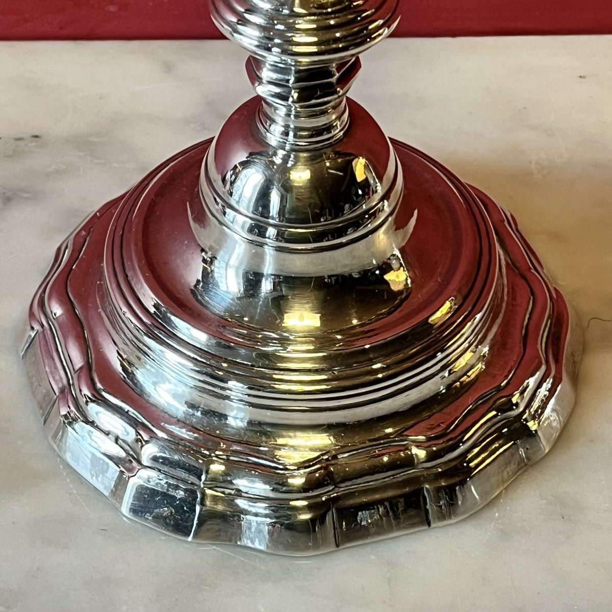 Paire de bougeoirs, époque Louis XV-photo-2
