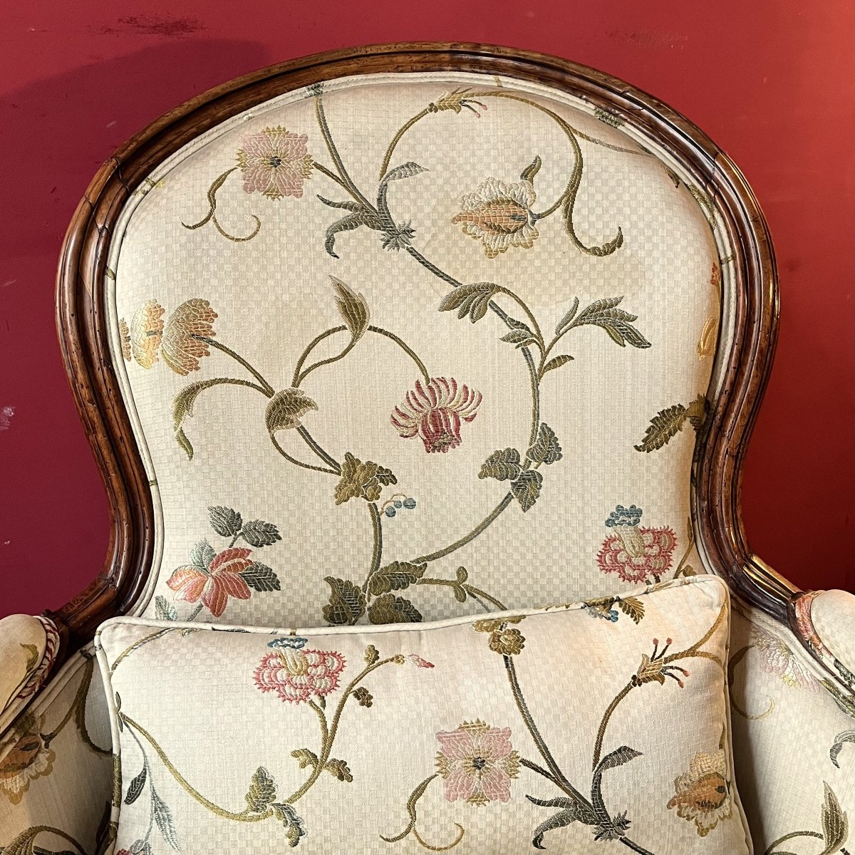 Stamped Delanois, Louis XV Period Bergère-photo-1