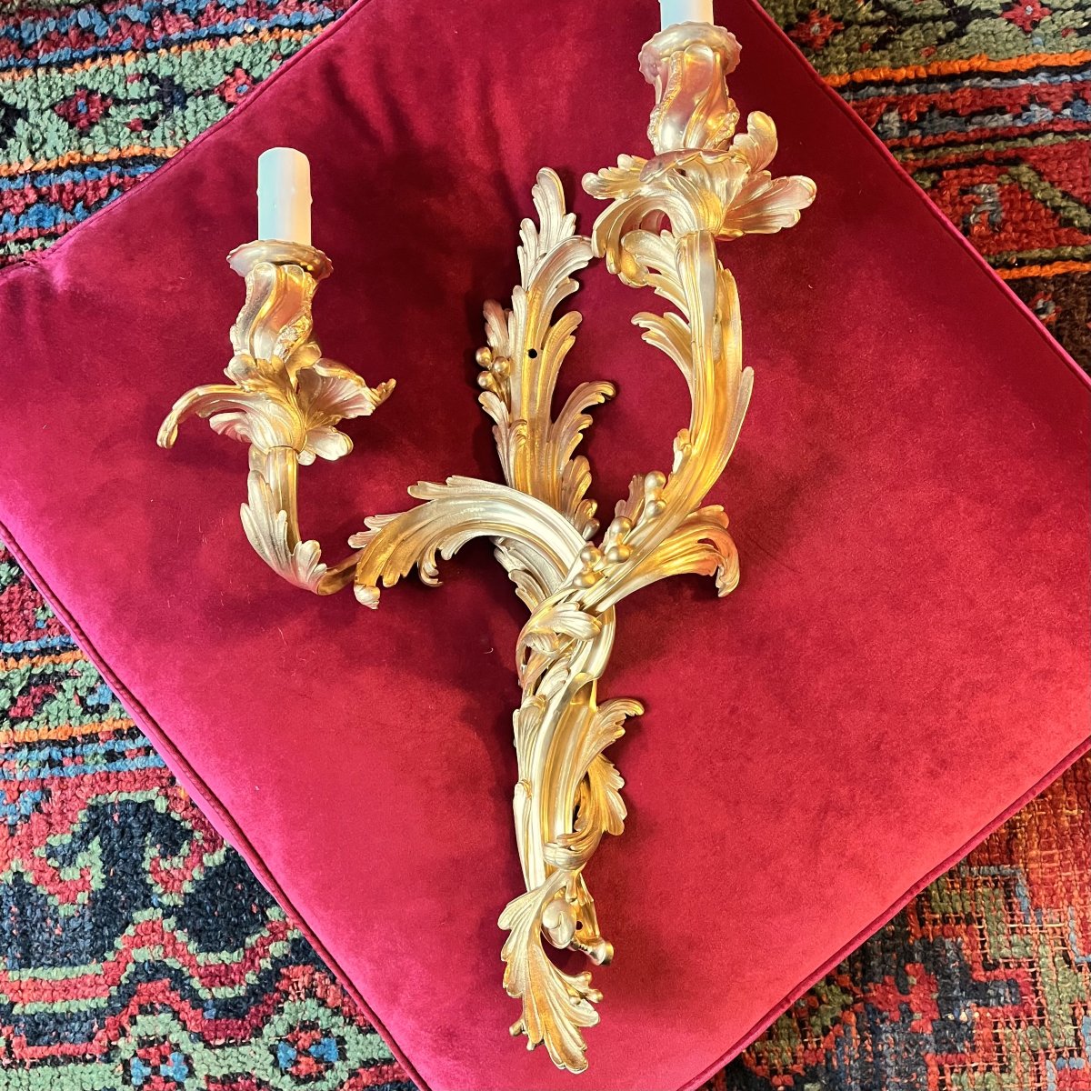 Pair Of Large Louis XV Wall Lights-photo-3