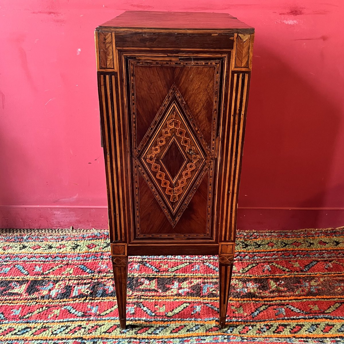 Petite commode italienne marquetée, XVIIIème siècle-photo-3