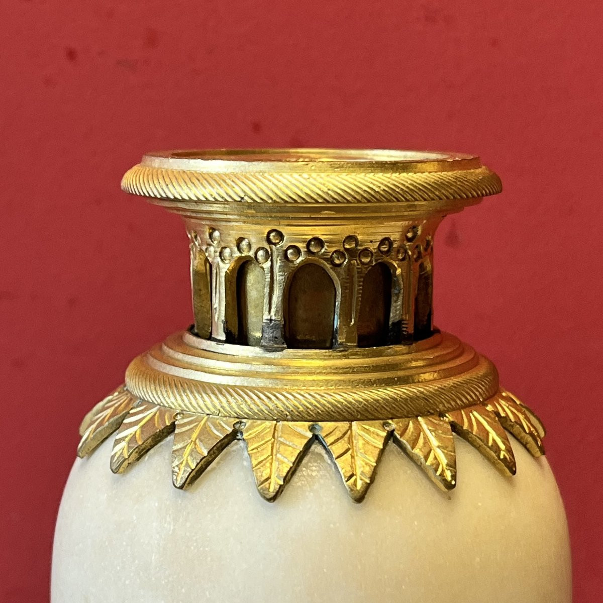 Pair Of Marble Candlesticks, 19th Century-photo-4