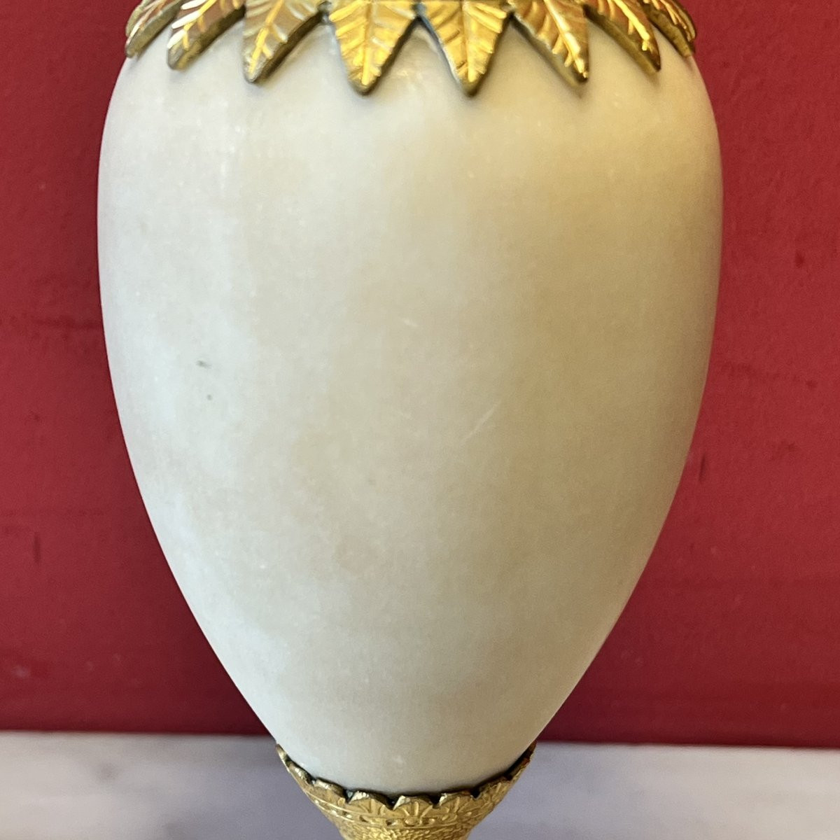 Pair Of Marble Candlesticks, 19th Century-photo-1