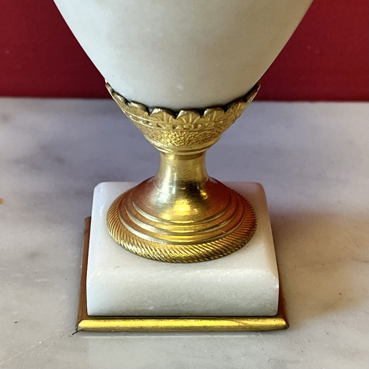 Pair Of Marble Candlesticks, 19th Century-photo-2