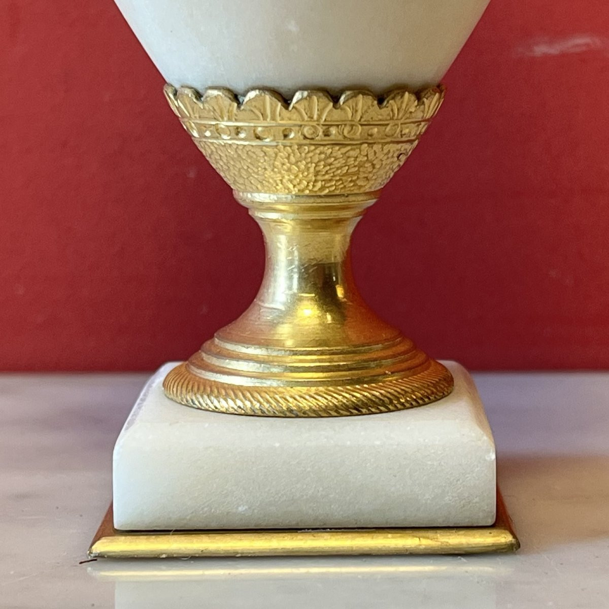 Pair Of Marble Candlesticks, 19th Century-photo-3