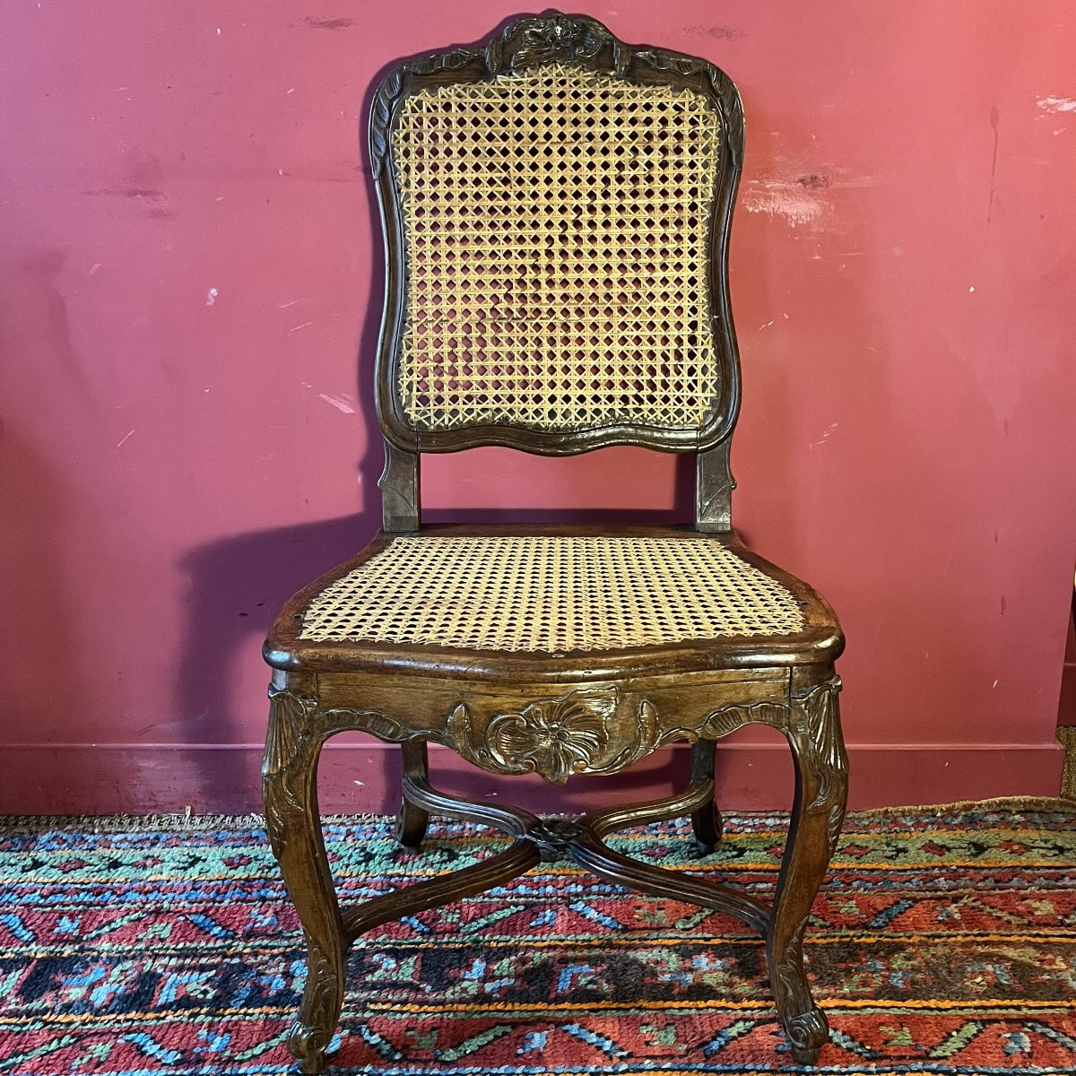 Chaise cannée, début époque Louis XV-photo-2