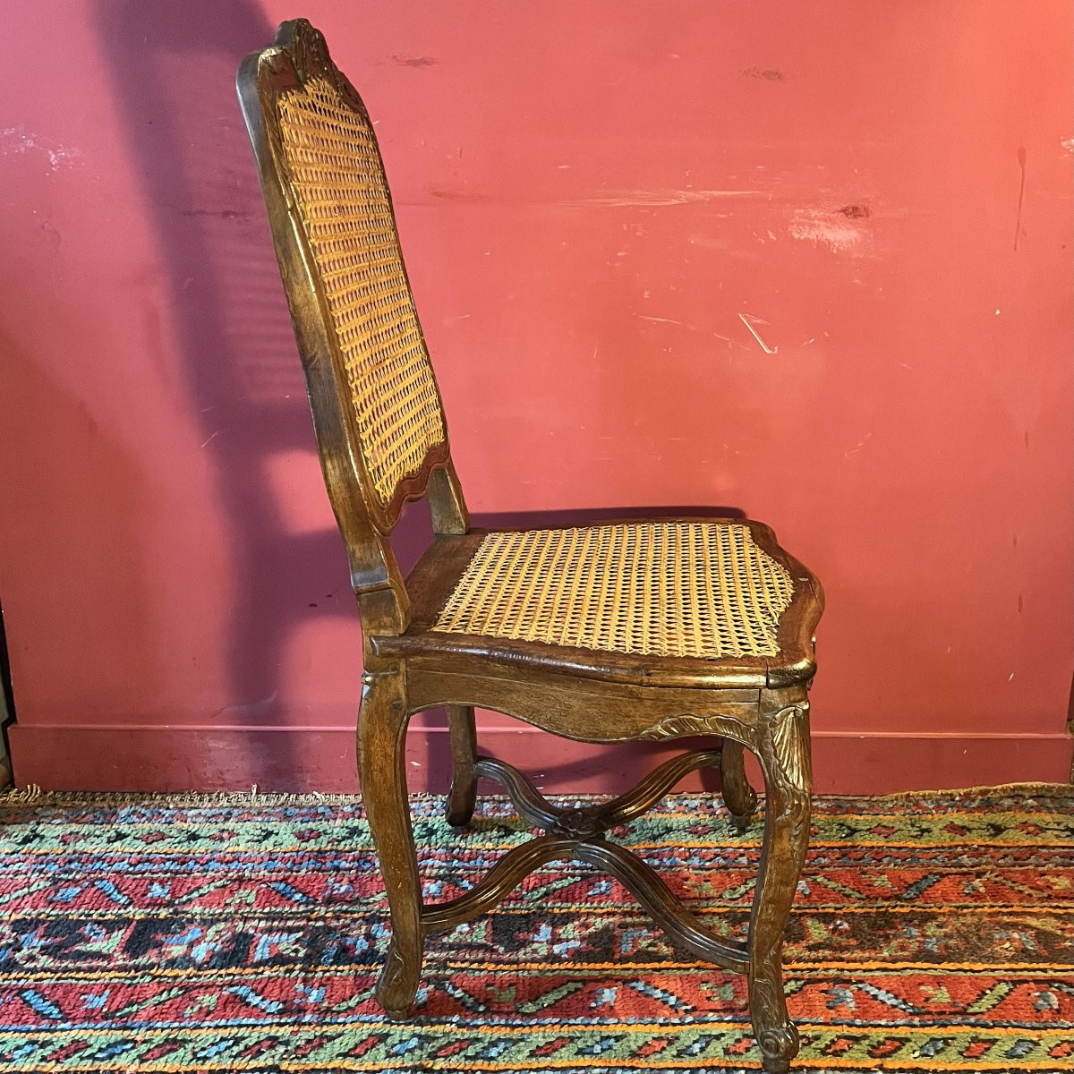Chaise cannée, début époque Louis XV-photo-4