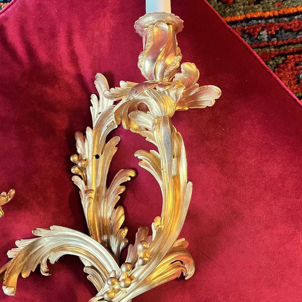 Paire de grandes appliques Louis XV (52 cm)-photo-4